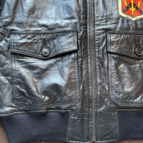 Chaqueta de Vuelo de Cuero AVIREX G-1 Para Hombre Talla M Negra Años 80 De Colección Elegante Auténtica - Imagen 6 de 20