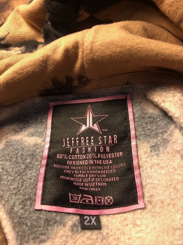 Jeffree Star Fashion Tie Dye Hoodie Pullover XXL 2XL Limited Ed Lt Brown - Picture 4 of 5