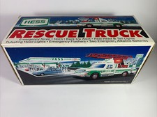 1994 Hess Toy Rescue Truck Emergency Ladder Truck, Lights Original Box