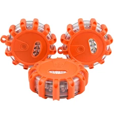 LED Strobe Light Road Flares Flashing Warning Hazard Beacon Magnetic Base Amber'