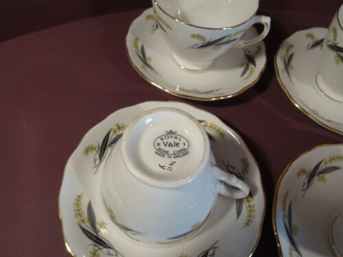 RETRO VINTAGE ROYAL VALE, 6ER SET TEETASSEN UND UNTERTASSEN, MUSTER 7816 - Bild 8 von 8