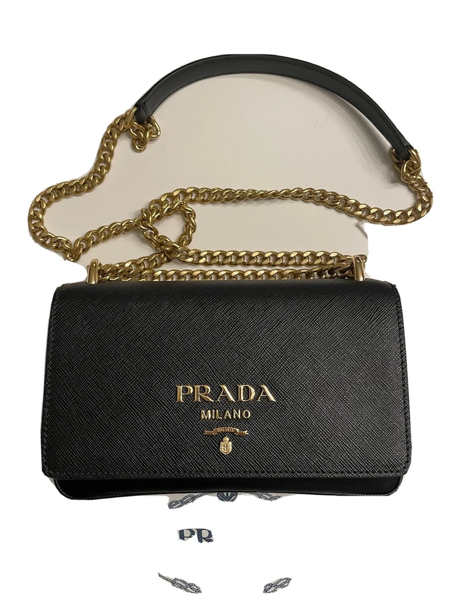 Prada Chain Crossbody Shoulder Bag Saffiano Leather 1BD133 New