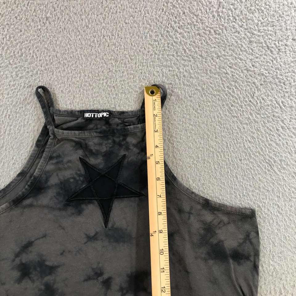 Hot Topic Star Camiseta sin mangas Mujer Talla Única Gris Cuello Alto Línea Pecho Transparente Gótico Foto 4 de 4