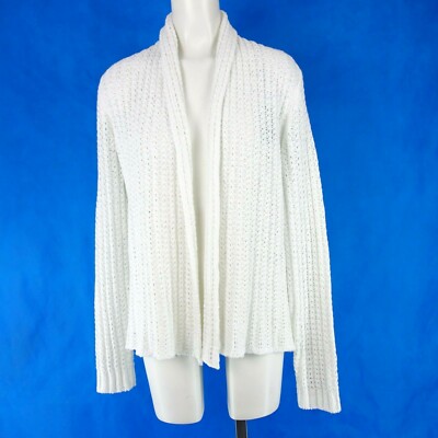 REPEAT Strickjacke Cardigan Damen Damenjacke Strick Jacke Weiß Häkel XL 42 Neu