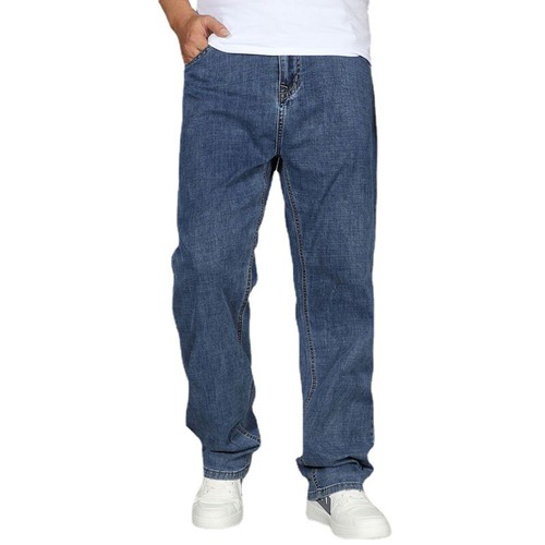 Men's Jeans Trousers Denim Pants Pocket Baggy Straight Leg Solid Colored main image 1