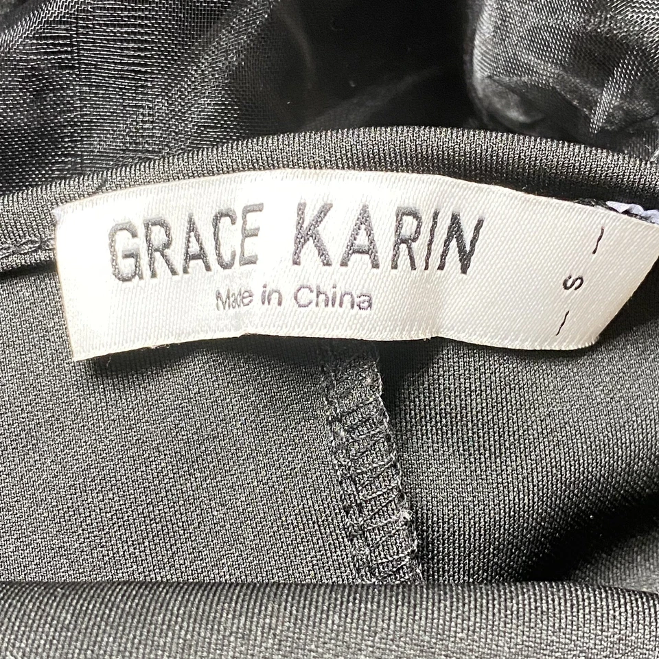 Vestido Completo Grace Karin Sin Mangas Para Mujer Talla S Negro Falda Crinolina en Niveles Rockabilly Foto 3 de 3