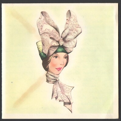 Vntg 1954 SUNSHINE Greeting Card New York Style Hat 1910 Orig Painting bySHIRLEY