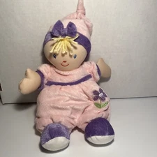 Kids Preferred Baby Doll Soft Plush - Blonde Blue Eyes Pink/Purple Sewn Eyes 11”