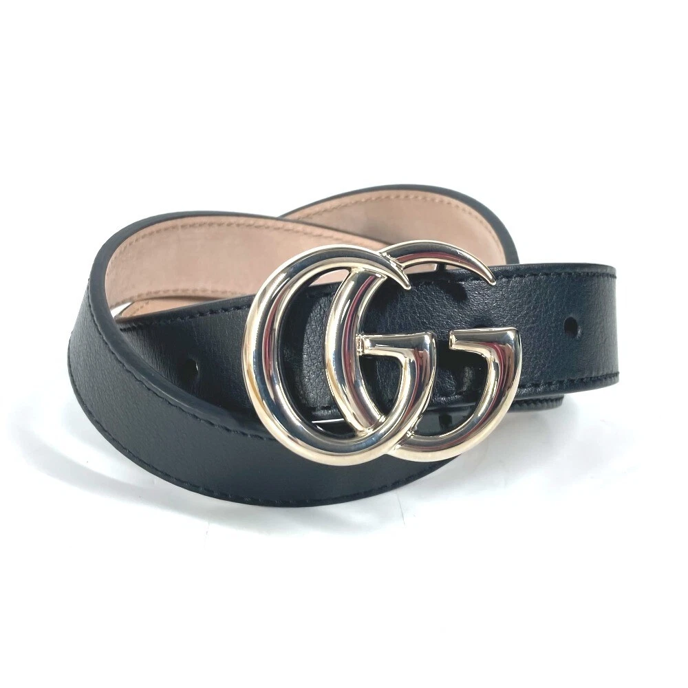 GUCCI 432707 GG buckle belt Leather Black
