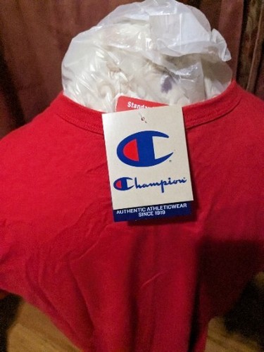 Champion Classic T-Shirt Herren XL Rot/Schwarz Athletic Tee Classic Logo Grafik Neu - Bild 3 von 9