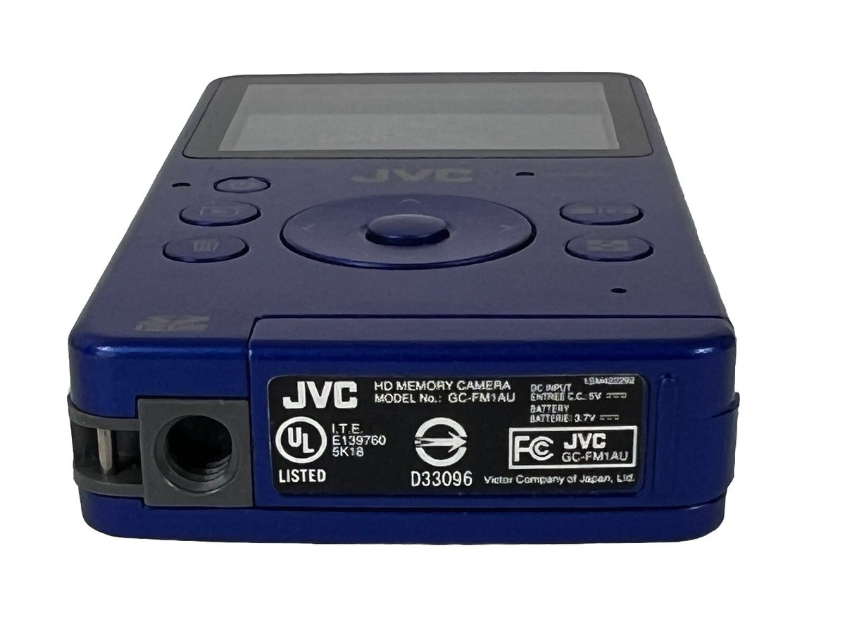 JVC HD Memory Camcorder Camera Blue GC-FM1AU Bundle Box Manual