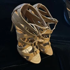 Chinese Laundry Z-Level One High Heeled Strappy Shoes Size 8M Medium Brown VGC