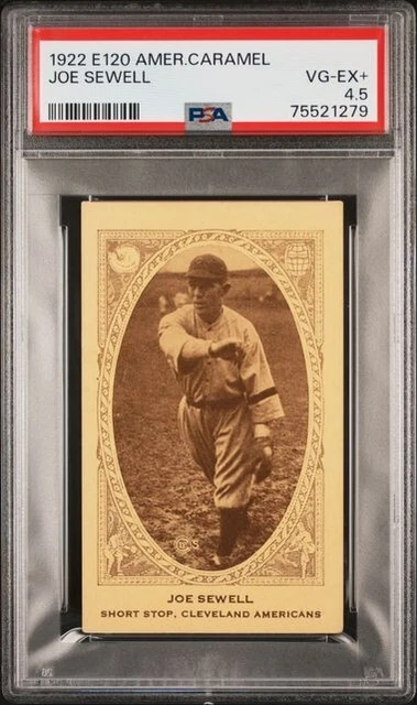 1922 E120 American Caramel Joe Sewell HOF RC Cleveland Indians PSA 4,5 LOW POP!
