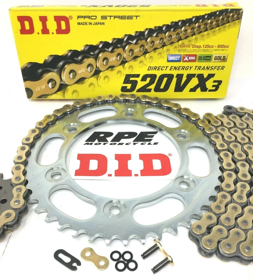 Honda CBR600rr Premium 2007-2023 DID VX3 520 anillo en X cadena y kit de piñones JT Foto 2 de 4