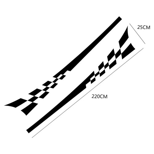2x 220x25cm Car Side Body Graphics Decor Sticker Door Racing Stripe Vinyl Decals - Foto 19 di 36