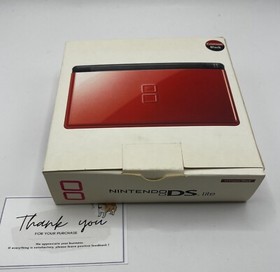 Nintendo DS Lite Console W/Charger USG-001 Crimson Red/Black English
