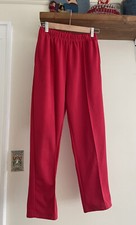 vintage 90s polyester elastic waist tapered stretch pant cherry red S
