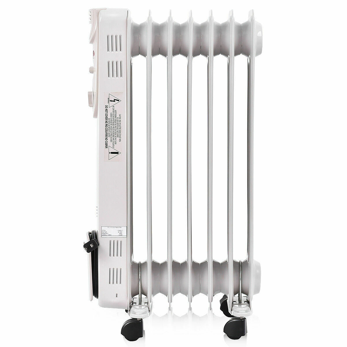 1500W Electric Oil Filled Radiator Space Heater 5-Fin Thermostat Room  Radiant 6940350848263 | eBay