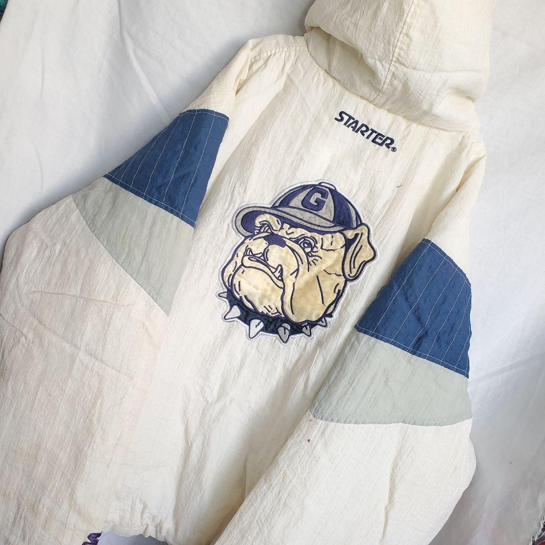 90s STARTER Georgetown University HOYAS Jacket White STARTER 90s STARTER Georgetown University HOYAS Jacket White STARTER