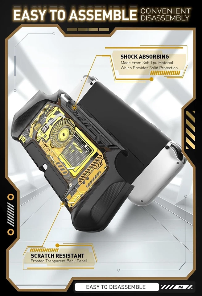 Mumba Dockable Case New for Nintendo Switch OLED 2021 TPU Ergonomics Grip Cover - Image 3 of 4