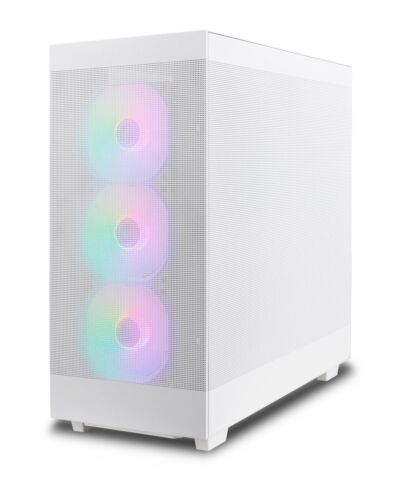 Estuche para juegos Rosewill Helium Flow blanco torre media, sin herramientas, 4x 120 mm - Imagen 2 de 11