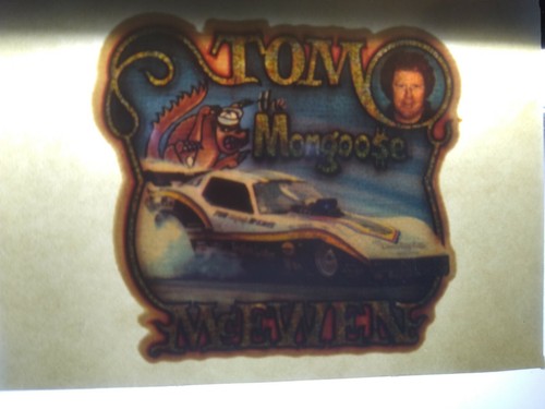 Tom The Mongoose Mcewen Race Car Screamin Glitter Iron-On Decal Donruss 1970s - Picture 5 of 5