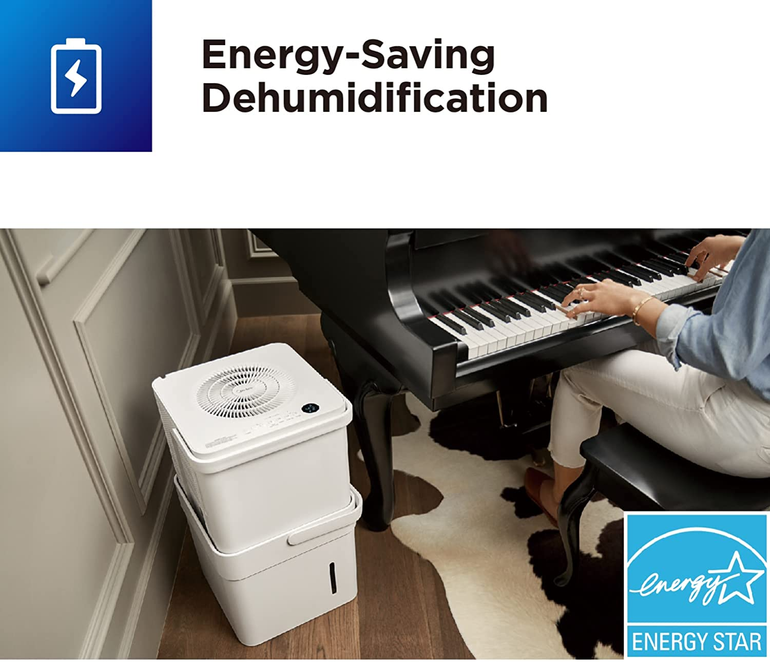 Midea MAD20S1QWT Cube 20 Pints Smart WiFi Dehumidifier for sale