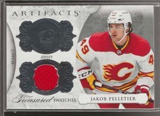 2023-24 UD Artifacts #TS-JP Jakob Pelletier (RY) -Treasured Swatches-Flames