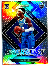 2021-22 Panini Prizm Basketball Emergent Silver #1 Kai Jones RC Rookie Insert