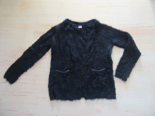 Strickjacke, fransige, kuschelige Jacke von YFK für Mädchen, Gr. 134/140 schwarz - Bild 1 von 6