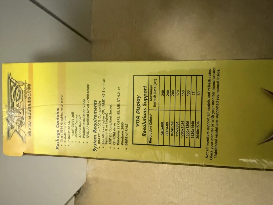 Visiontek Xtasy AGP 64MB nvidia Geforce2 MX400 Brand New Sealed - Image 3 of 4