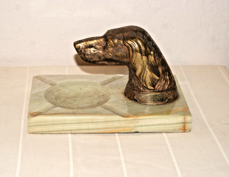 Marble and Brass Vintage Ash Tray