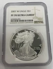 2007-W Proof $1 American Silver Eagle NGC PF70UC Brown Label