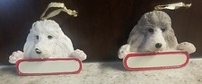 NEW Personalized Poodle Dog Ornament. White Or GRAY/White