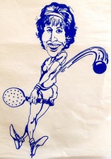 Original Vintage Tennis Pickleball Iron On Transfer Blue Ink