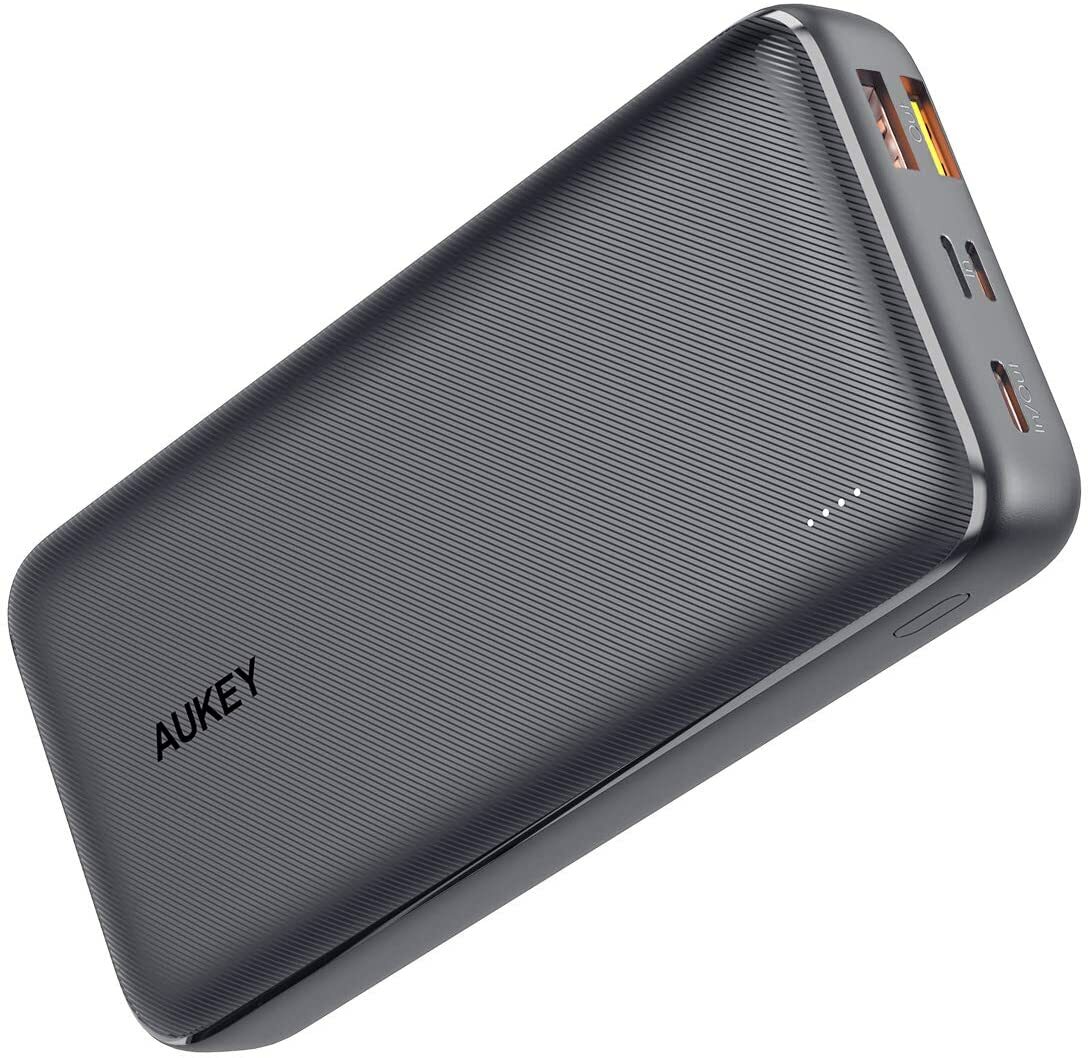 スマホアクセサリー Power bank au brand AUKEY USB C Power Bank 20000mAh, Portable Charger Large-Capacity