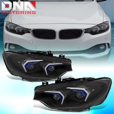 For 14-20 Bmw F32 F33 4-series Led Drl Switchback Hid Projector Headlights Black