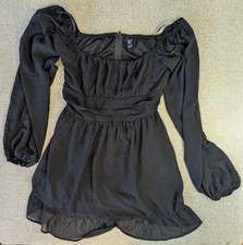 Windsor Long Sleeve Black Dress Medium Short Skirt Zip Back