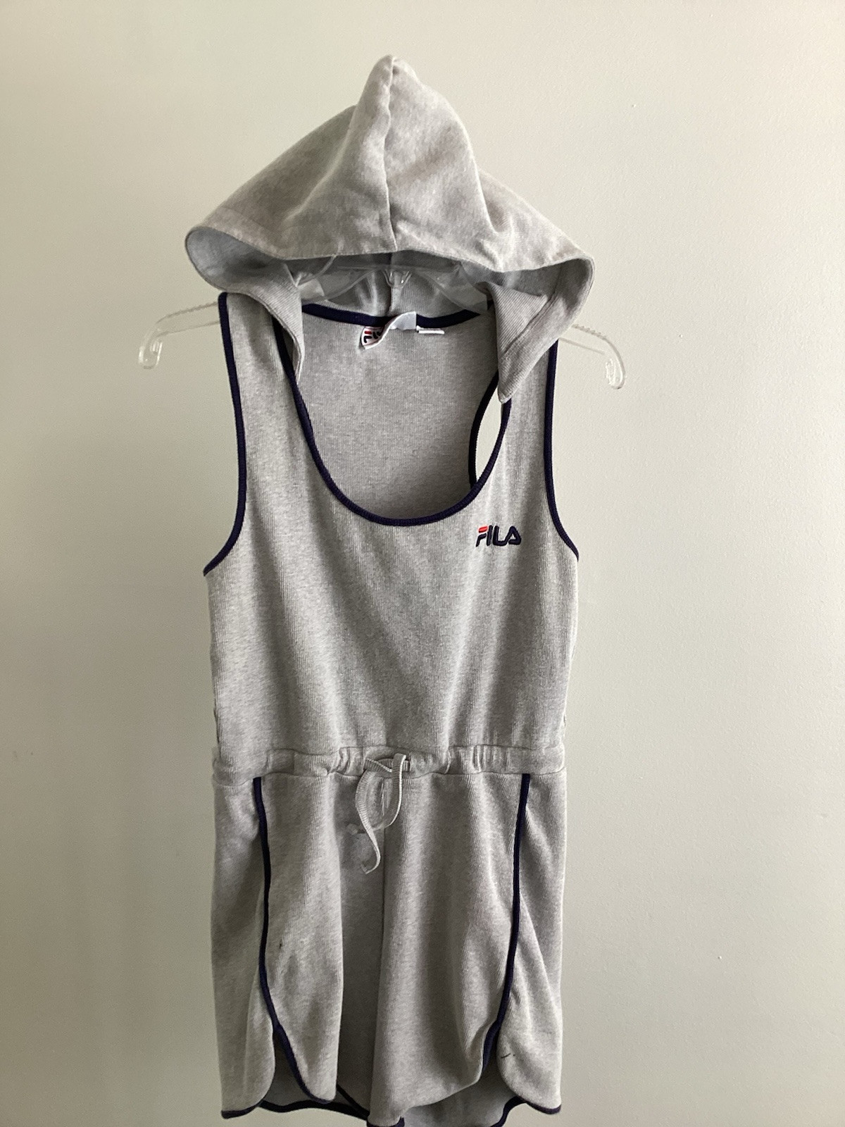 Pagliaccetto donna Fila grigio Emerson senza maniche con cappuccio taglia media