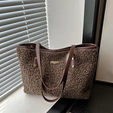 New Soft Lamb Wool Tote Bag Large Capacity Women Shoulder fast shipping