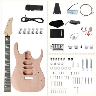 DIY 6 String 170 Style Electric Guitar Kits with Mahogany Body, Maple Neck