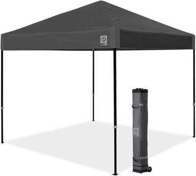 Ambassador Instant Pop up Canopy Tent, 10' X 10', Roller Bag and 4 Piece Spike S