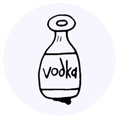 24 x 40mm Round 'Vodka Bottle' Stickers (SK00012189)