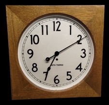 SETH THOMAS Square Wall Clock w/Round White F...
