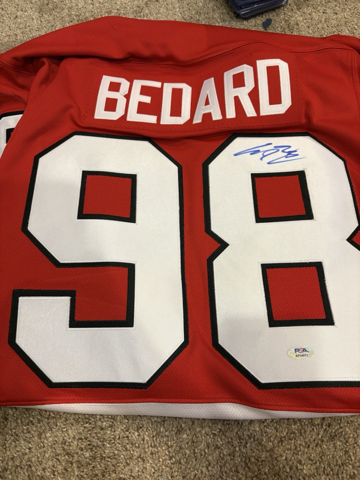 Connor Bedard Autographed Signed Chicago Blackhawks Authentic Home Jersey PSA Full Graph 