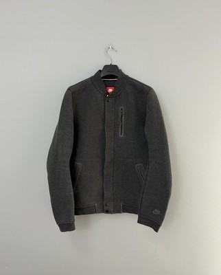 Men's Nike Tech Varsity 3mm Jacket Bomber Top Full Zip Dark Gray Size L