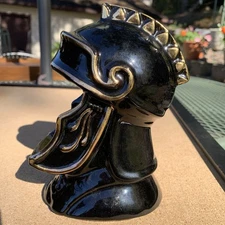 Cigar Holder Ashtray Knights Helmet Ceramic MCM Man Cave Den Decor Kitschy Fun