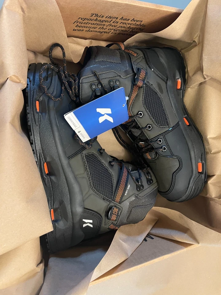 Korkers Men's Terror Ridge Wading Boots Size9 Studded Vibbram Mint - Image 4 of 4