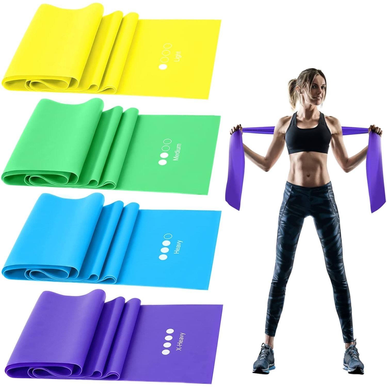 Multifunktionales Trainingsband Set - Ideal für Physiotherapie und Muskelaufbau