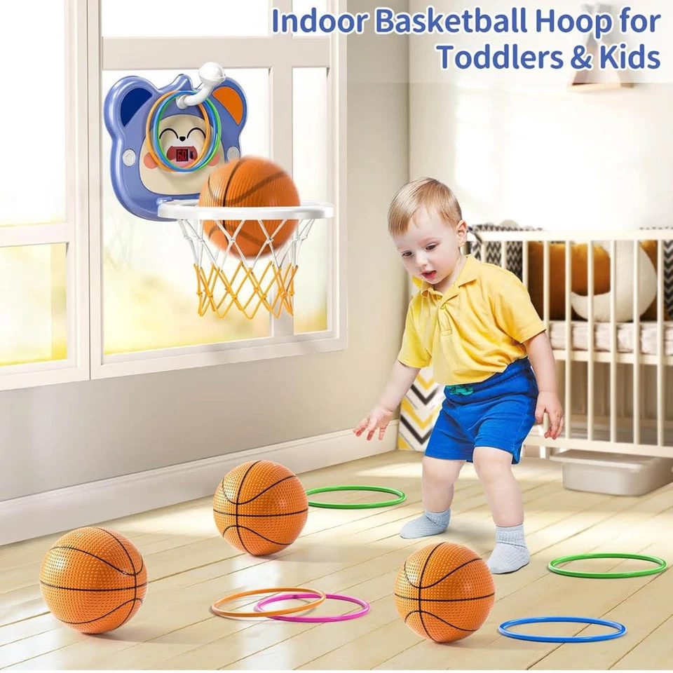 TEMI Indoor Mini Basketballkorb für Kinder 3 4 5 6 7 8 Jahre Alt, 2-in-1 - Bild 4 von 4